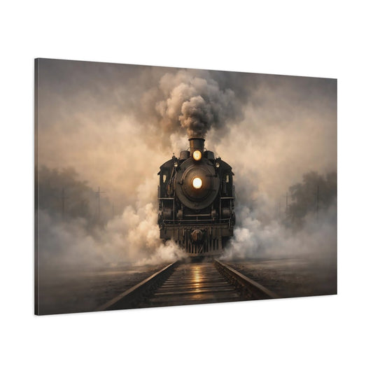 Vintage Steam Train - Canvas Wall Art Print - YesArtYes