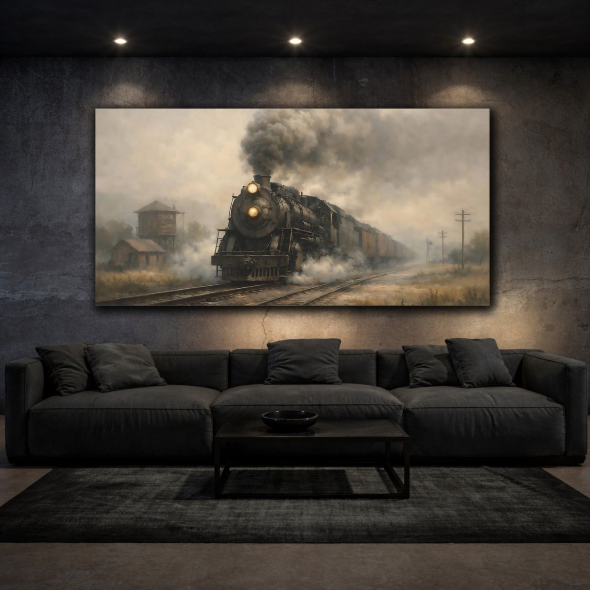 Vintage Steam Train - Canvas Wall Art Print - YesArtYes