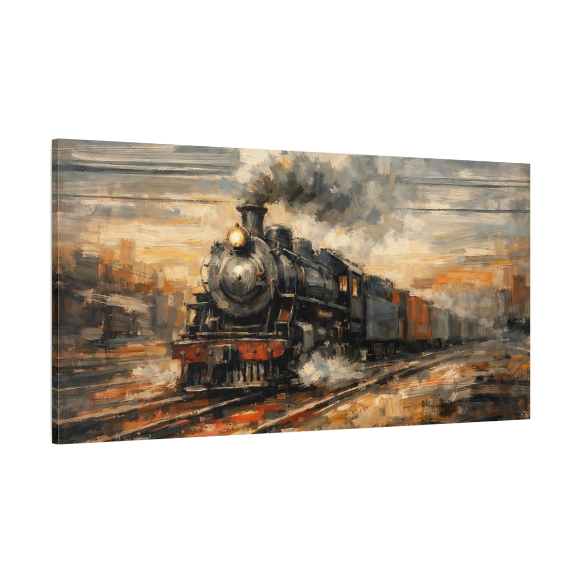 Main Mockup. Vintage Steam Train Vintage Steam Train shown as stretched canvas wall art