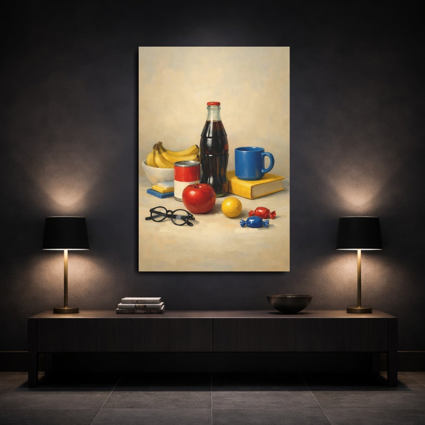 Mockup 2. Vintage Still Life Classic Still Life shown as stretched canvas wall art