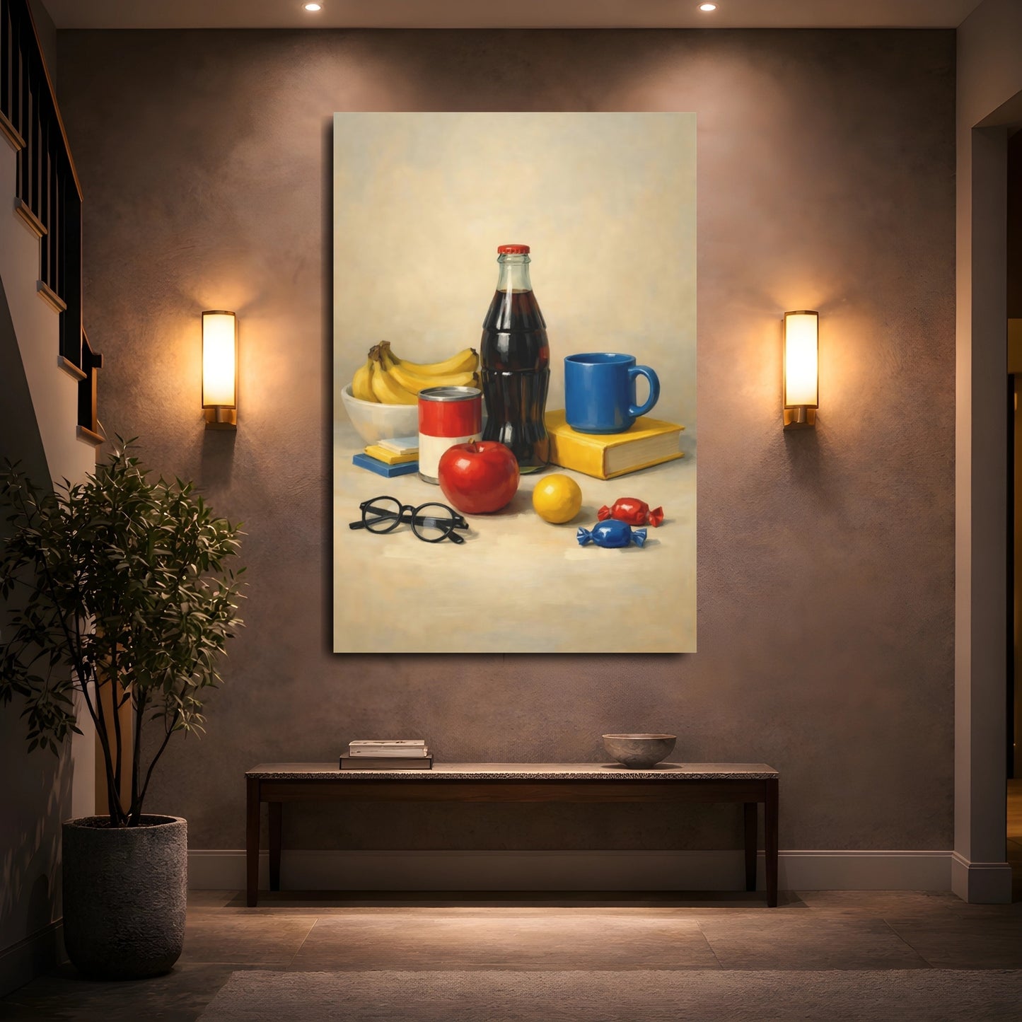 Mockup 4. Vintage Still Life Classic Still Life shown as stretched canvas wall art
