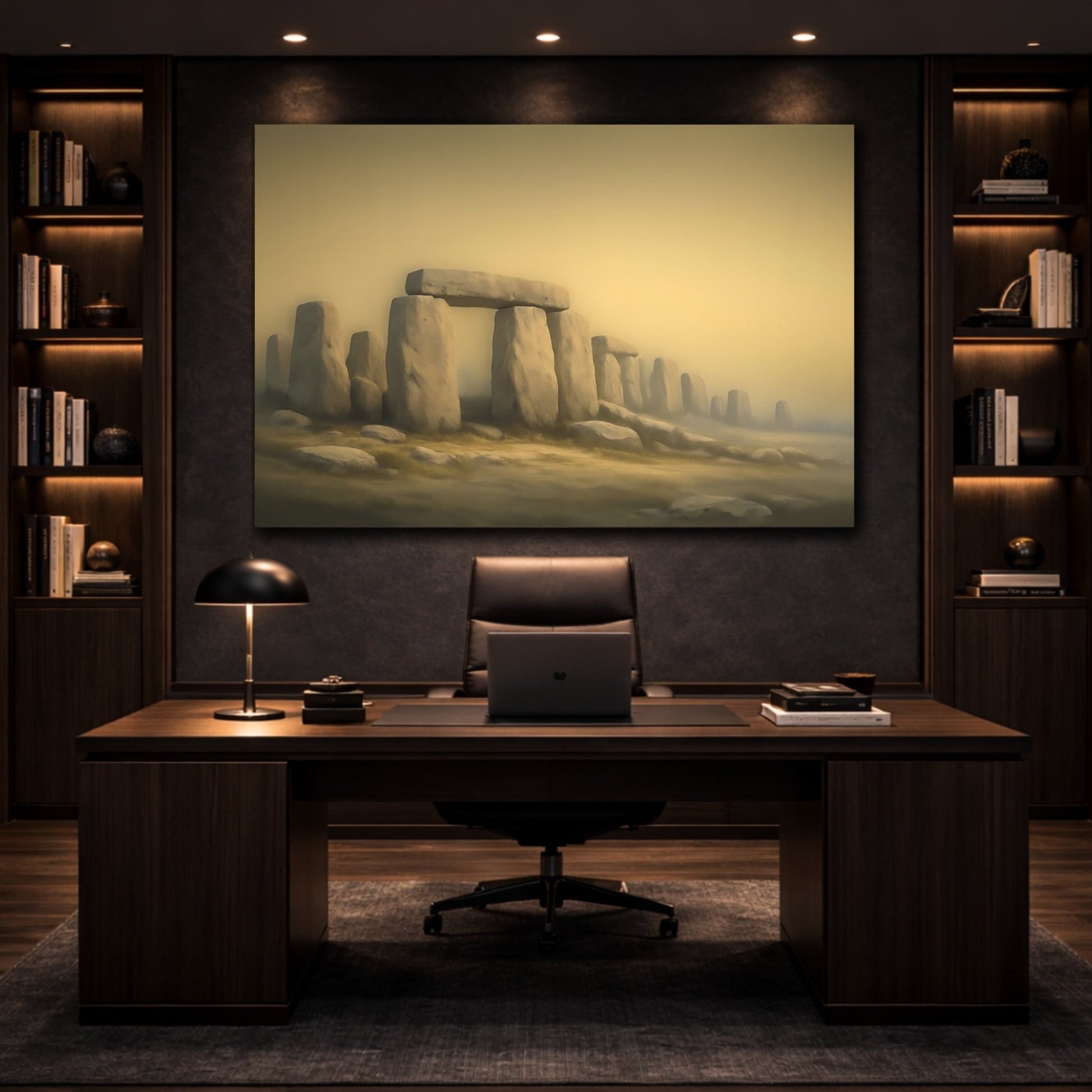 Vintage Stonehenge Golden - Canvas Wall Art Print - YesArtYes