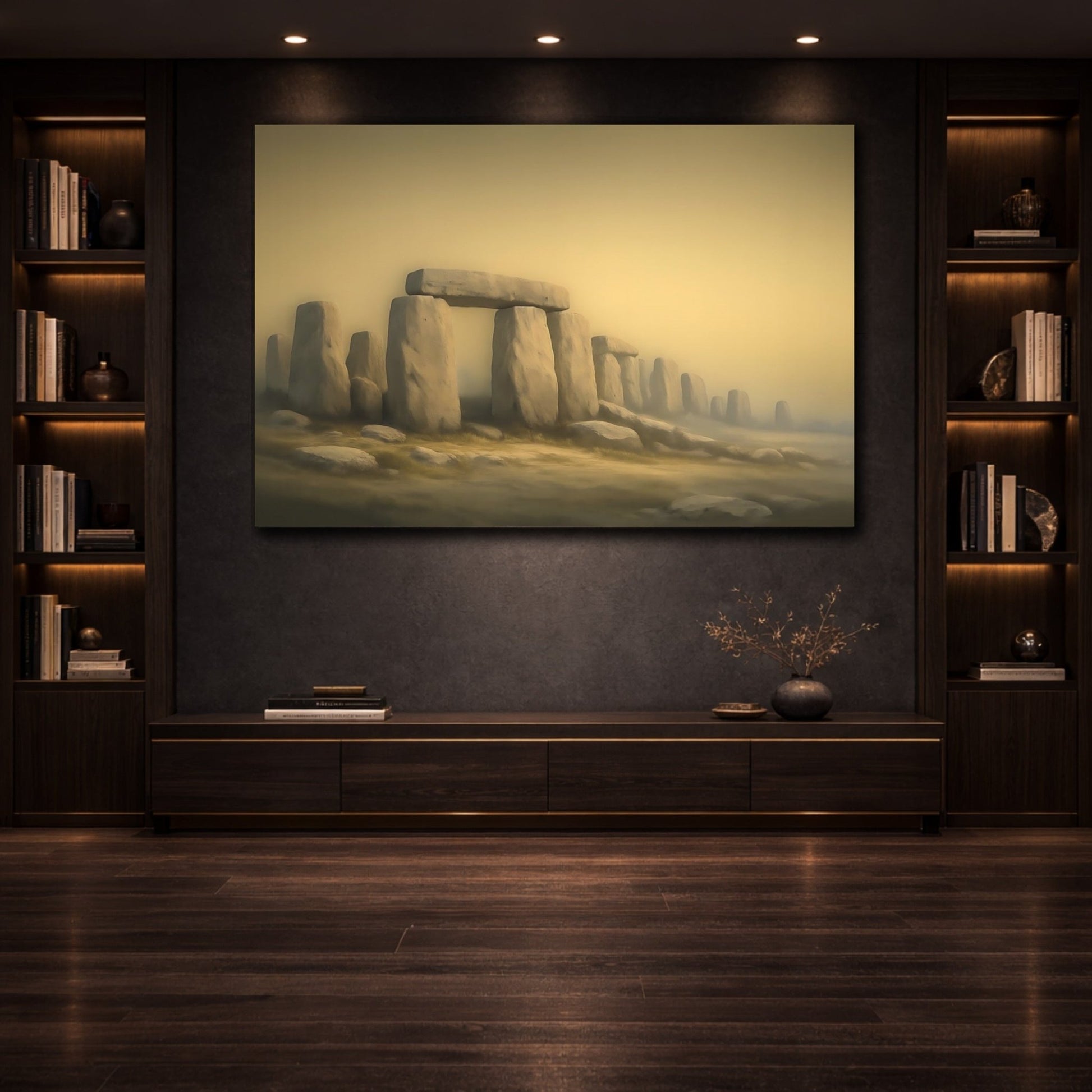 Vintage Stonehenge Golden - Canvas Wall Art Print - YesArtYes