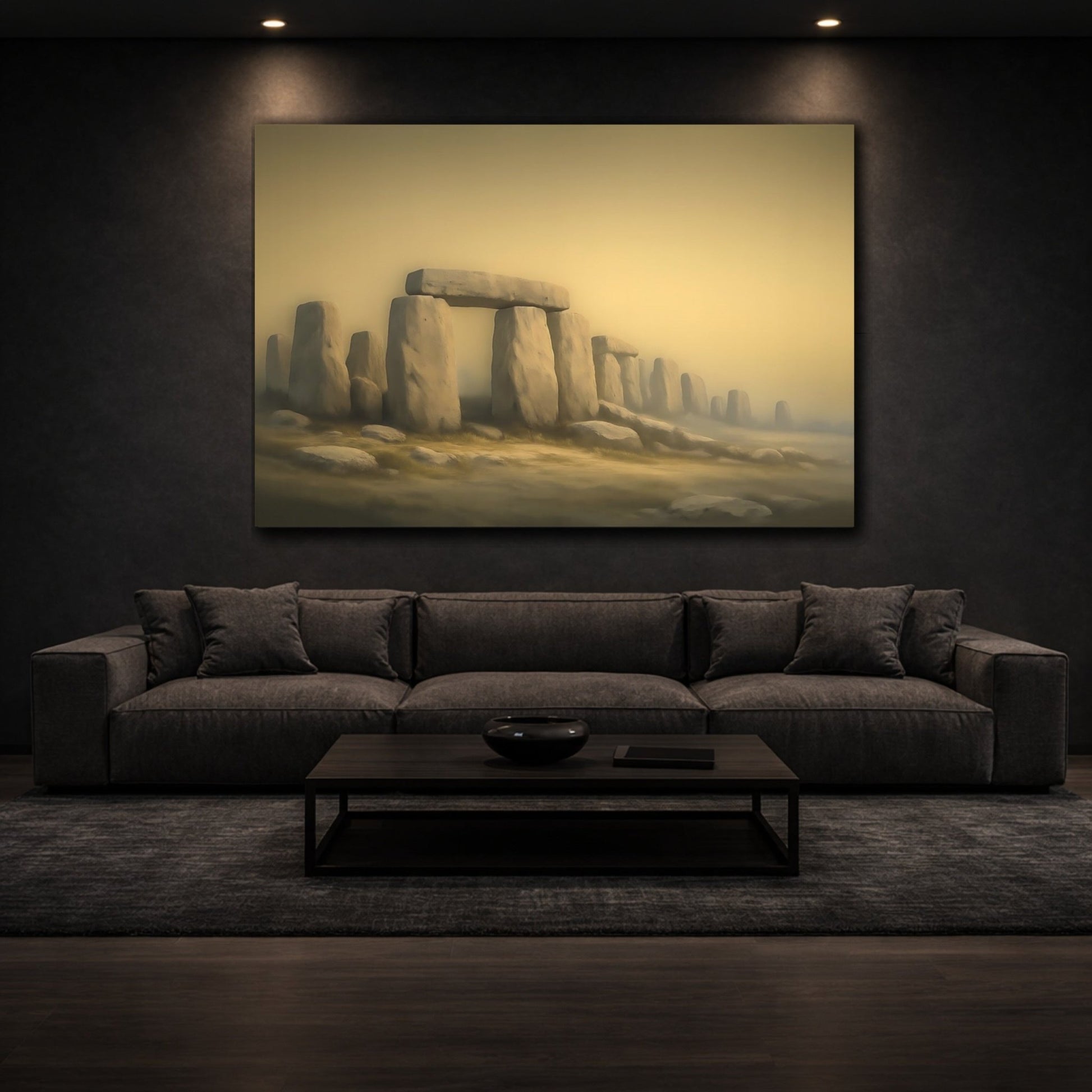 Vintage Stonehenge Golden - Canvas Wall Art Print - YesArtYes