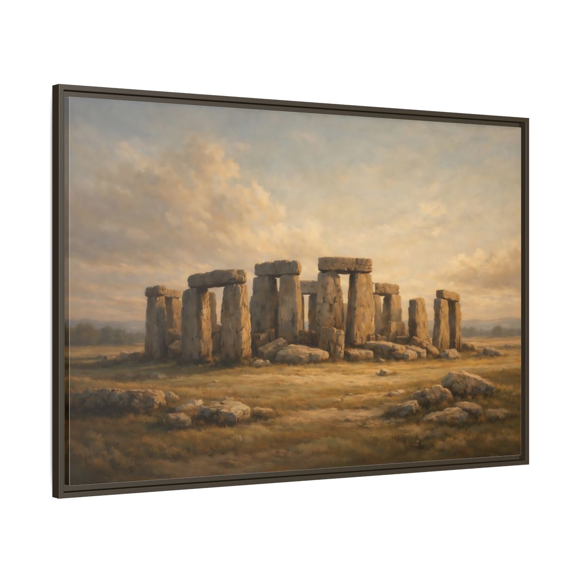 Main Mockup. Vintage Stonehenge Stonehenge Landscape shown as stretched canvas wall art
