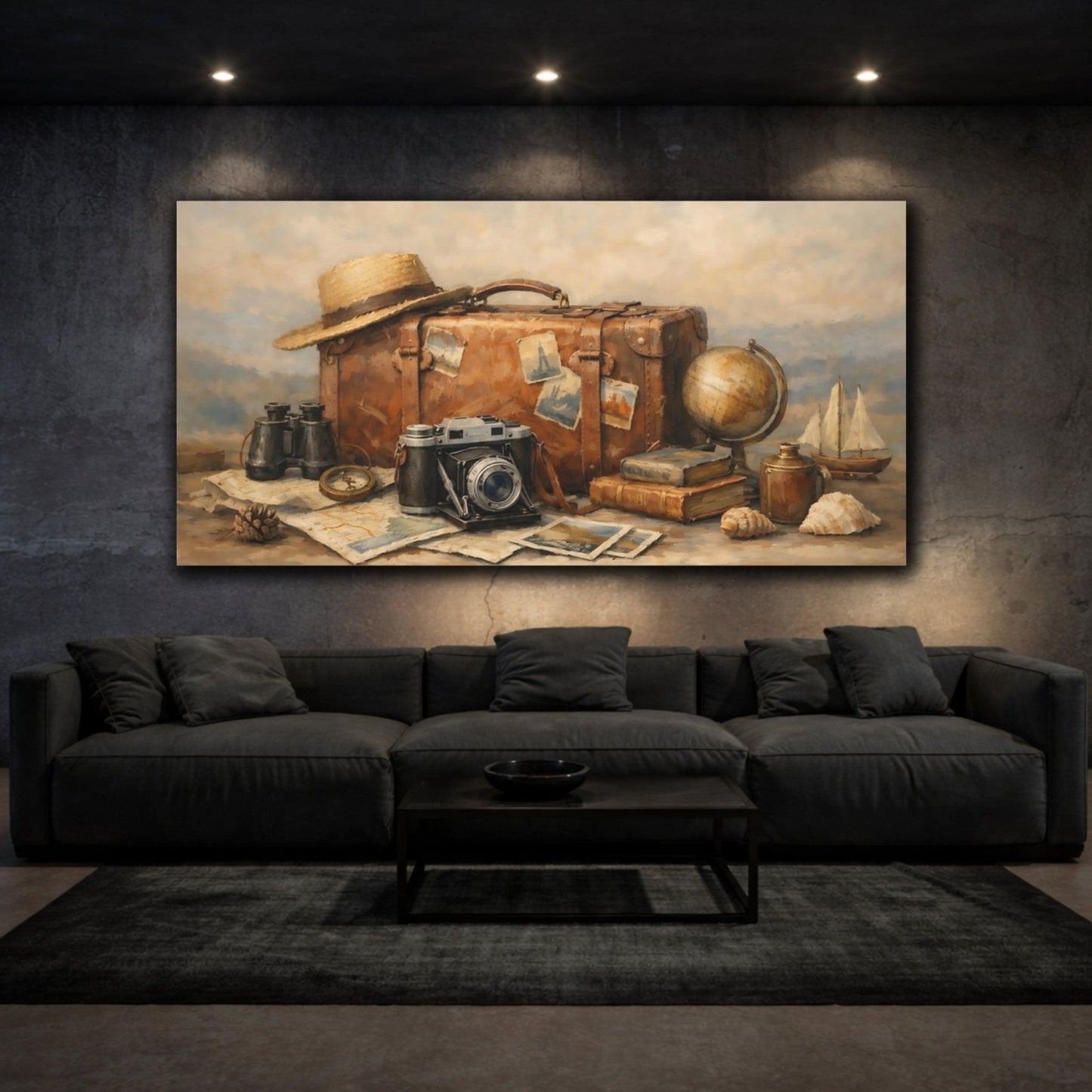 Vintage Suitcase Travel - Canvas Wall Art Print - YesArtYes