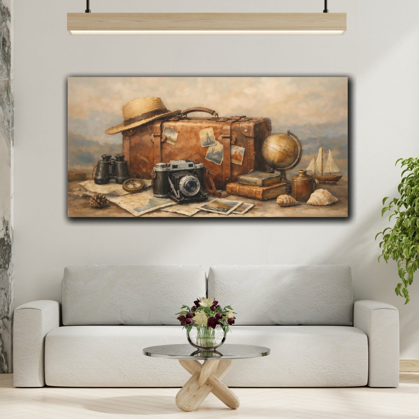 Vintage Suitcase Travel - Canvas Wall Art Print - YesArtYes