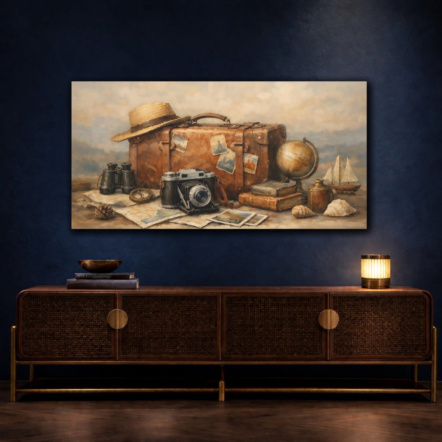 Vintage Suitcase Travel - Canvas Wall Art Print - YesArtYes