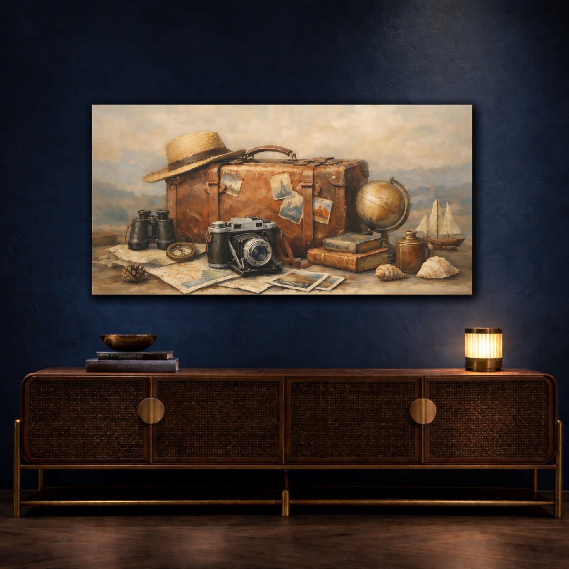 Vintage Suitcase Travel - Canvas Wall Art Print - YesArtYes
