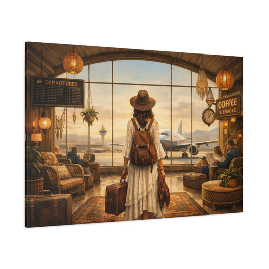 Vintage Traveler Vintage Travel shown as stretched canvas wall art