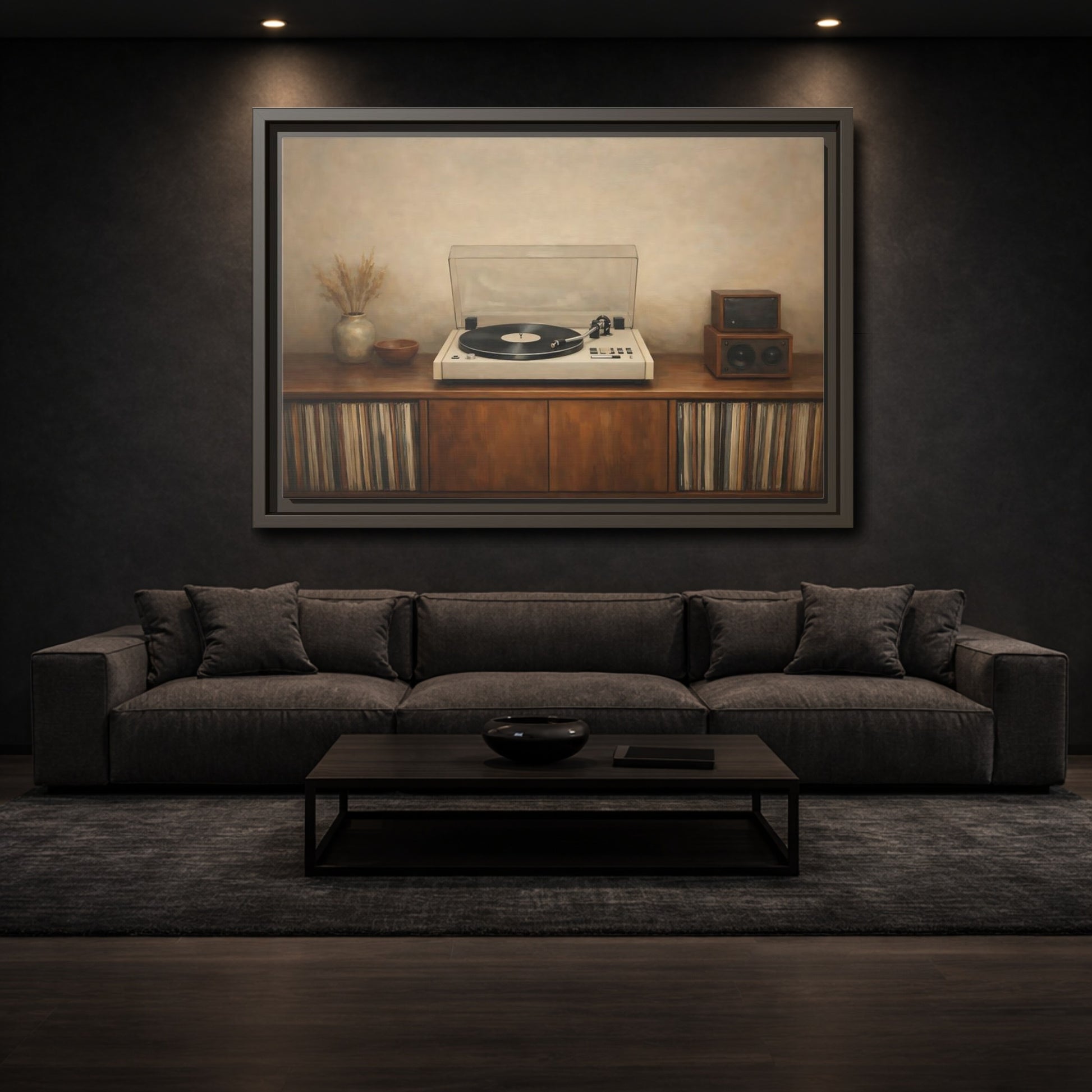 Mockup 2. Vintage Turntable Vintage Turntable shown as stretched canvas wall art