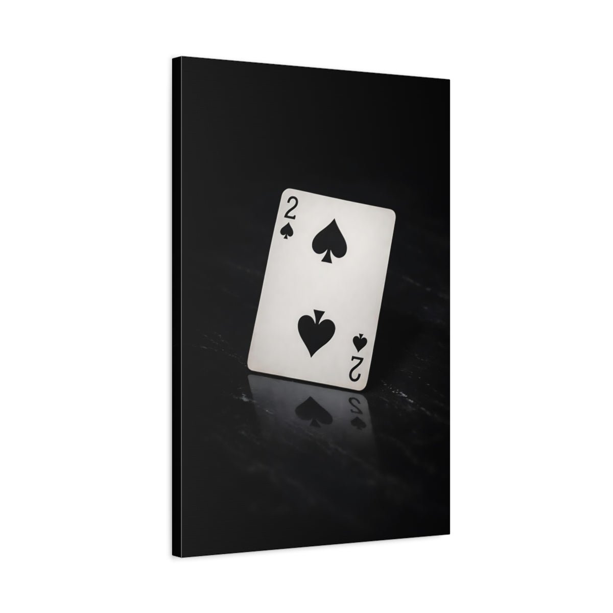 Vintage Two Of Spades Black And White - Canvas Wall Art Print - YesArtYes