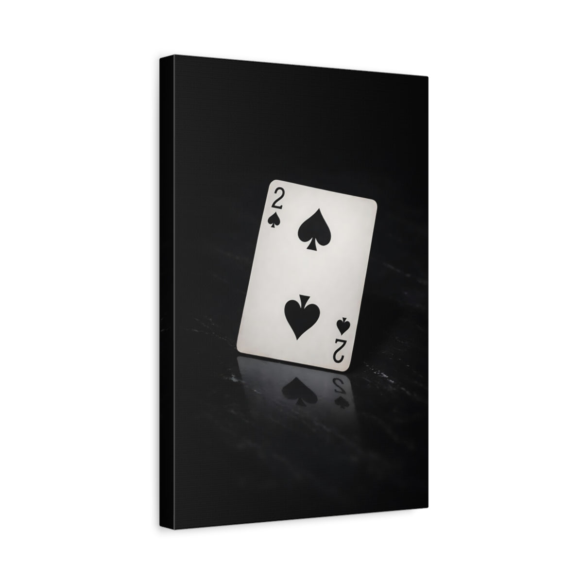 Vintage Two Of Spades Black And White - Canvas Wall Art Print - YesArtYes