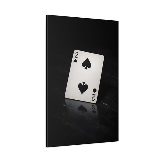 Vintage Two Of Spades Black And White - Canvas Wall Art Print - YesArtYes