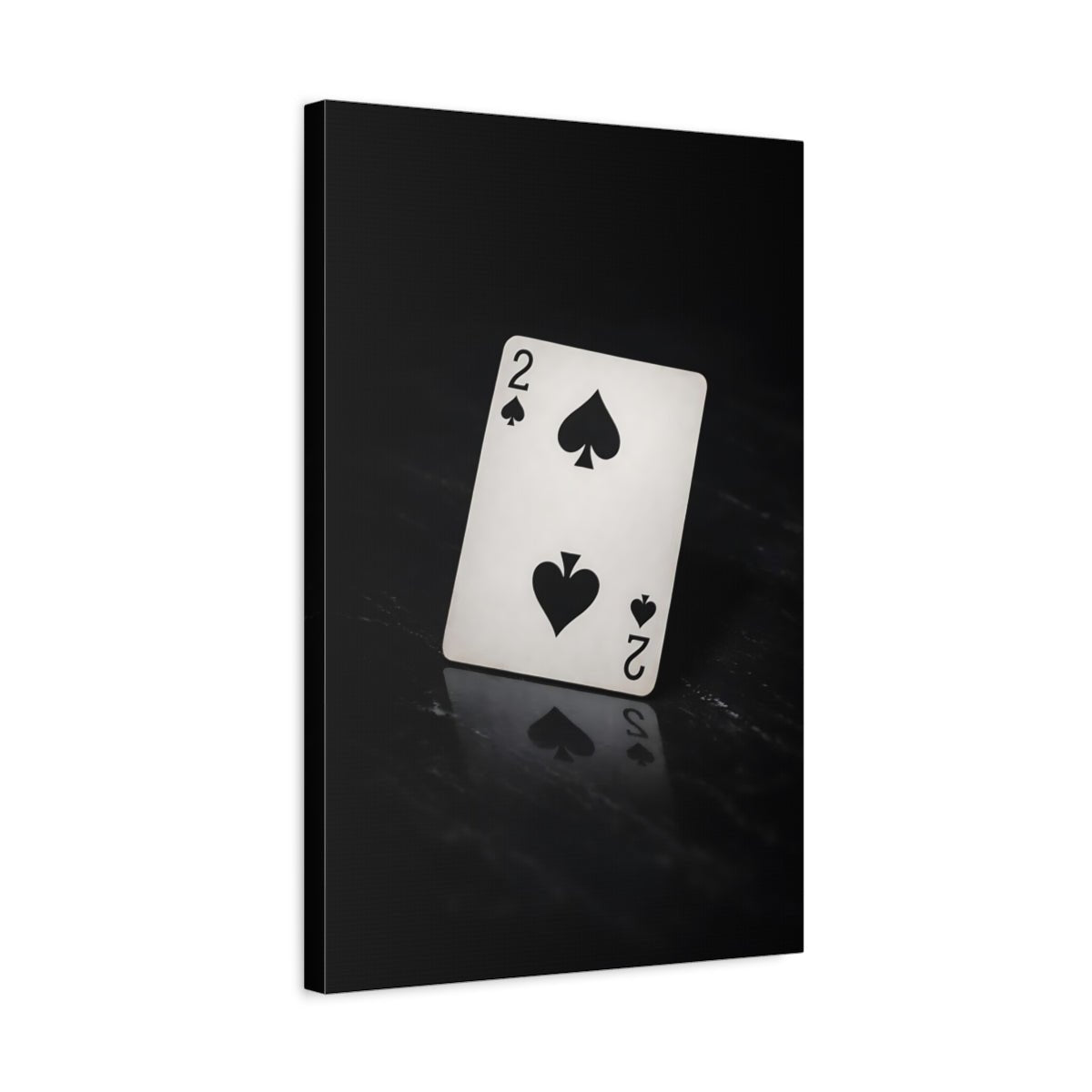 Vintage Two Of Spades Black And White - Canvas Wall Art Print - YesArtYes