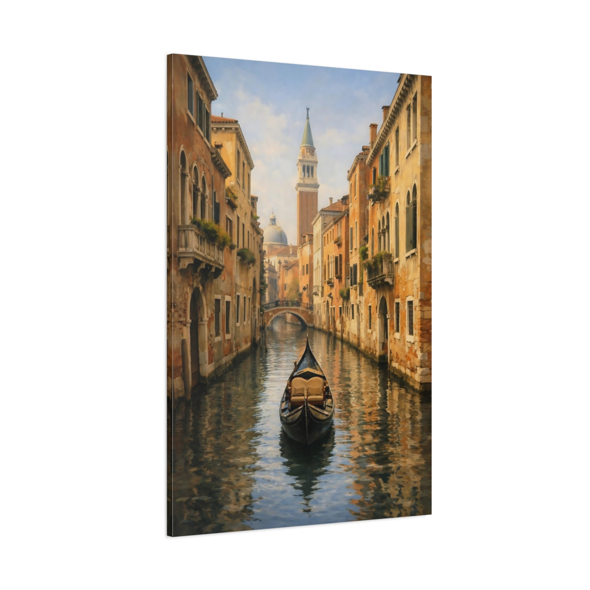 Vintage Venice Canal Venice Canal Scene shown as stretched canvas wall art