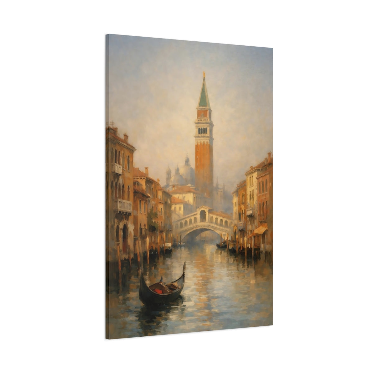 Main Mockup. Vintage Venice Canal Venice Cityscape shown as stretched canvas wall art