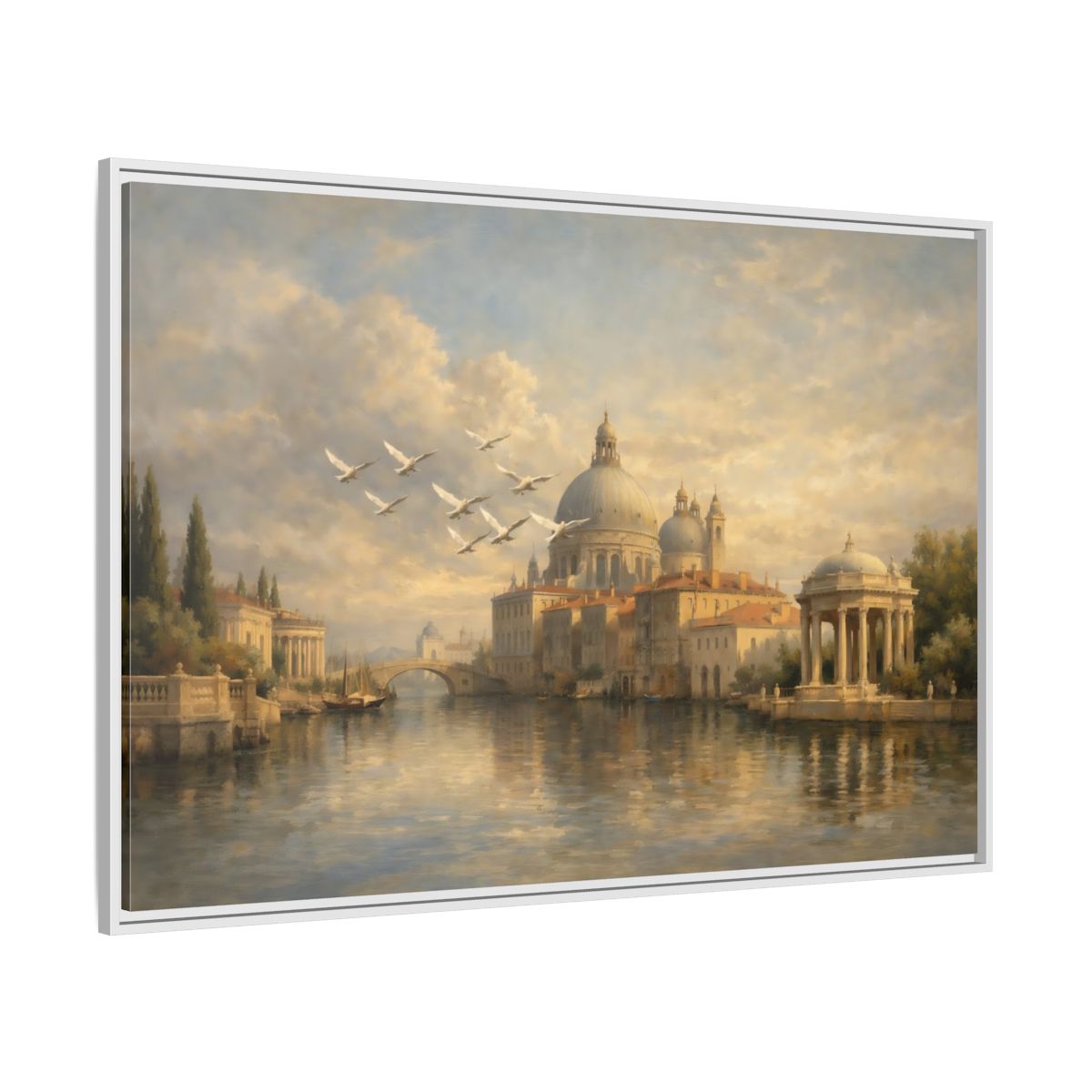 Side Mockup 7. Vintage Venice Cityscape Venice Cityscape shown as stretched canvas wall art