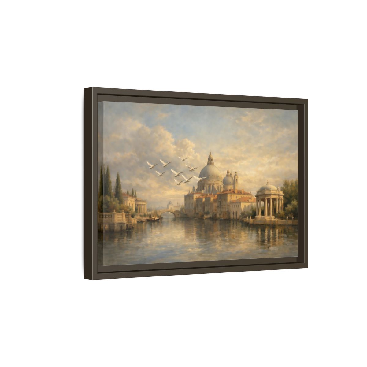 Side Mockup 5. Vintage Venice Cityscape Venice Cityscape shown as stretched canvas wall art