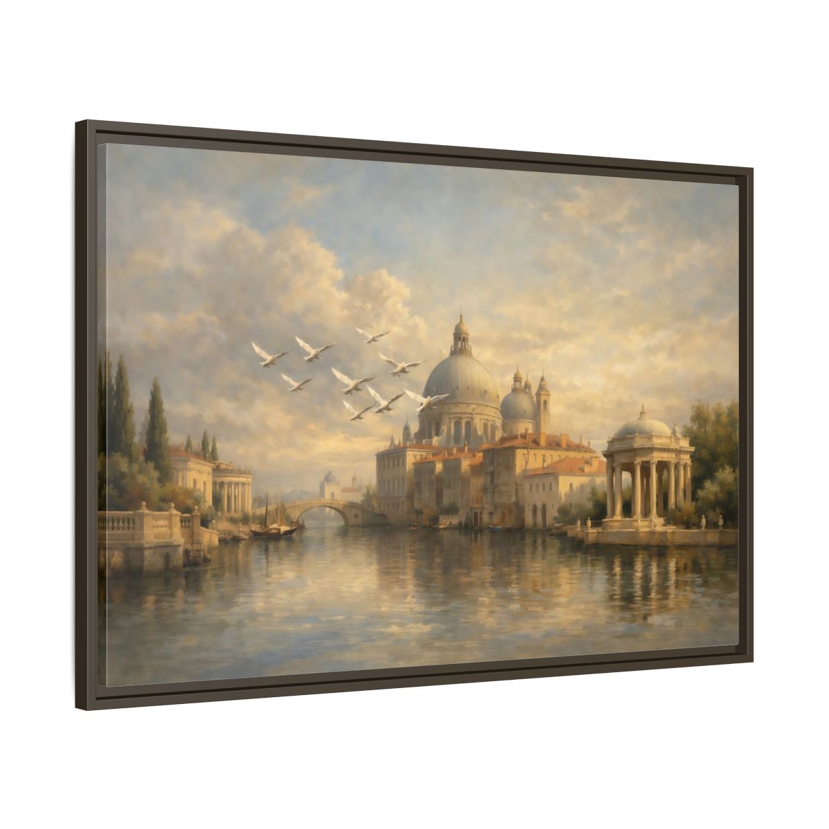 Side Mockup 9. Vintage Venice Cityscape Venice Cityscape shown as stretched canvas wall art