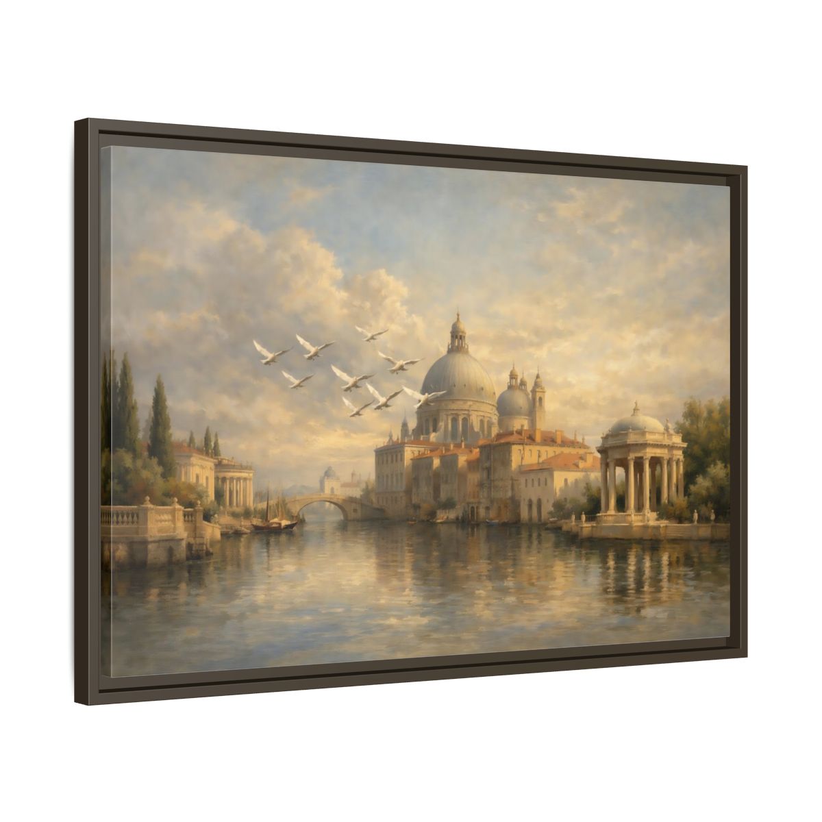 Side Mockup 11. Vintage Venice Cityscape Venice Cityscape shown as stretched canvas wall art