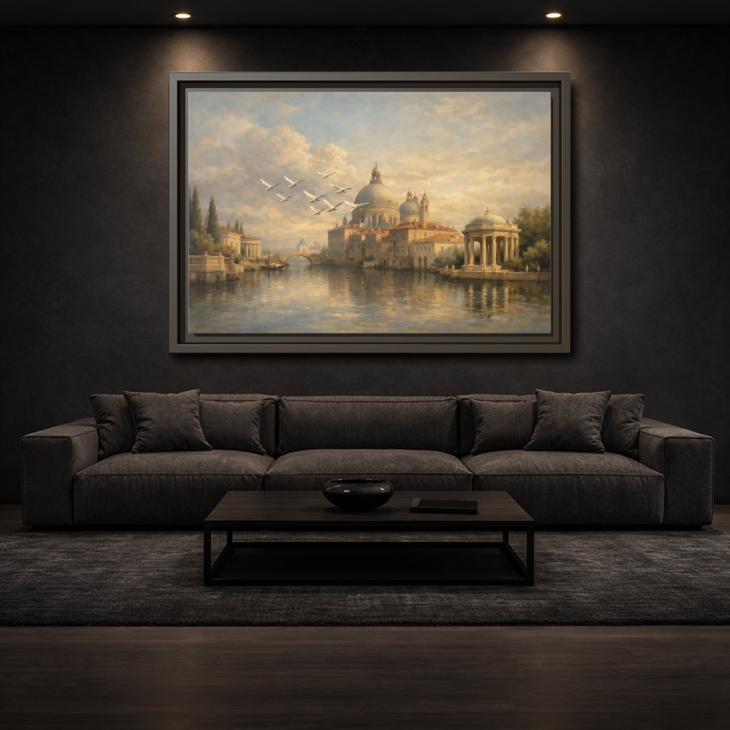 Mockup 2. Vintage Venice Cityscape Venice Cityscape shown as stretched canvas wall art