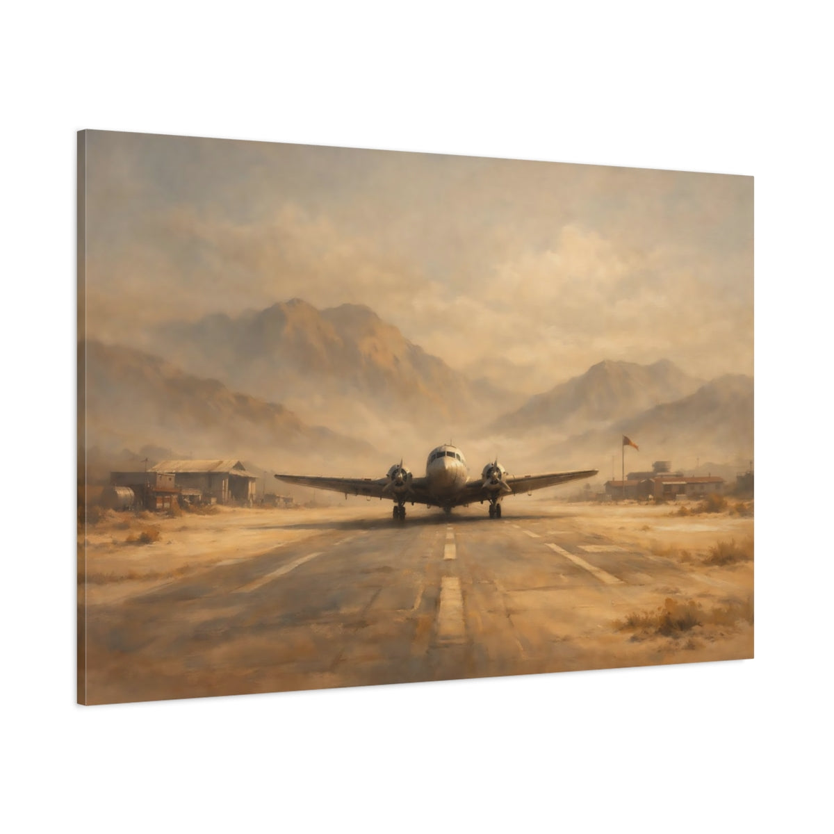 Main Mockup. Vintage Vintage Airplane Vintage Aviation shown as stretched canvas wall art