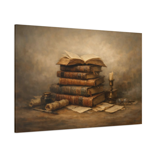 Main Mockup. Vintage Vintage Books Vintage Books shown as stretched canvas wall art