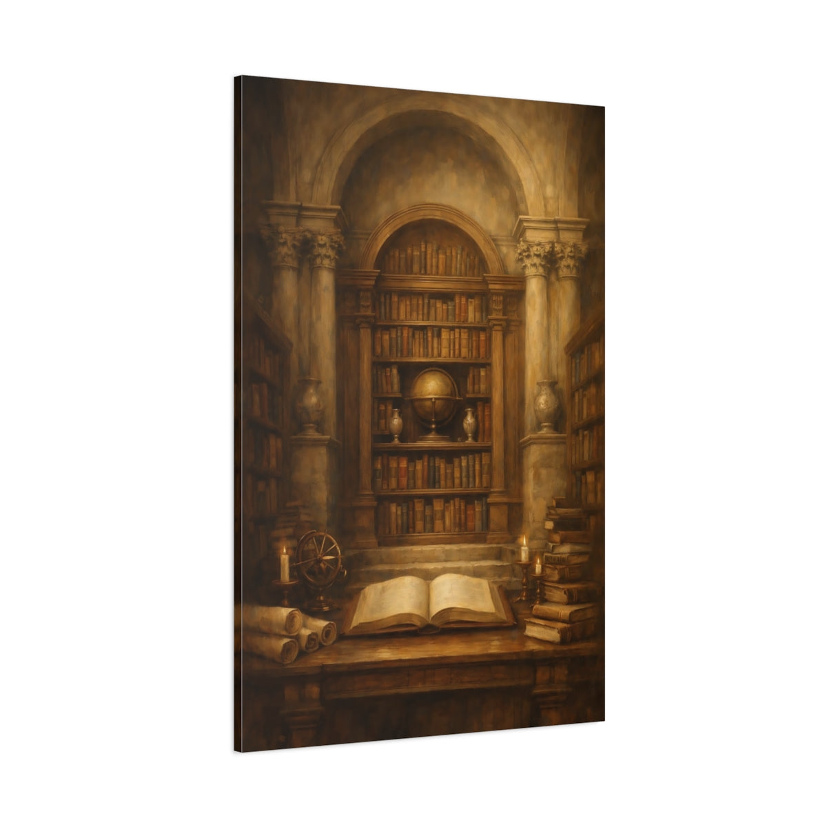 Main Mockup. Vintage Vintage Library Dark Academia shown as stretched canvas wall art