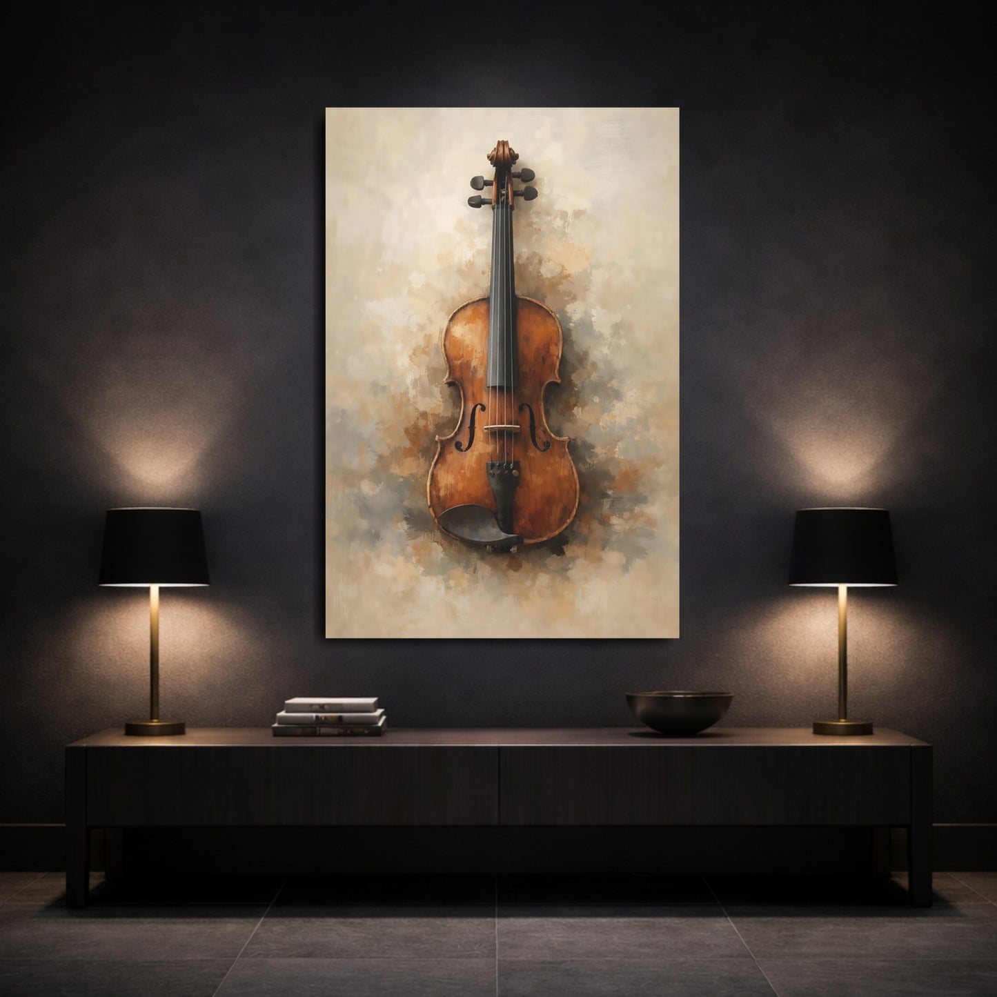 Vintage Violin Vintage Violin shown as front canvas room wall art