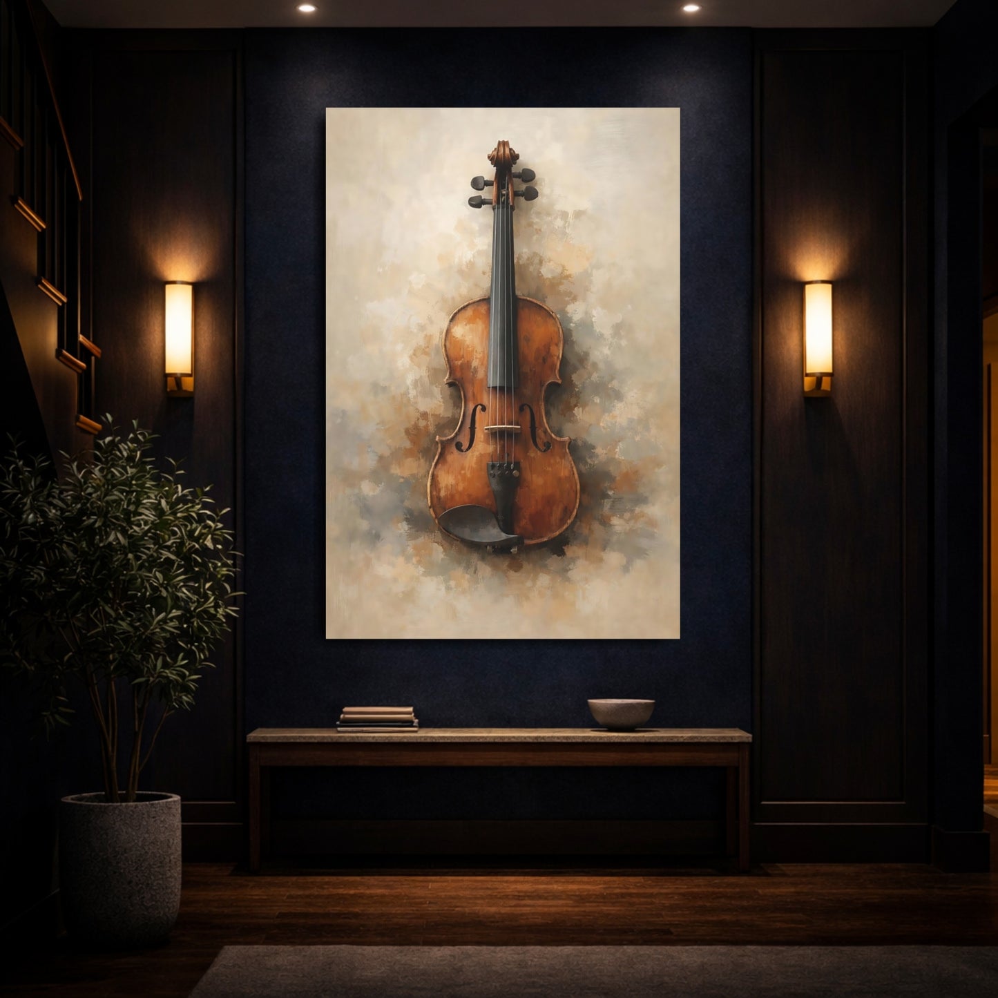 Vintage Violin Vintage Violin shown as front canvas room wall art