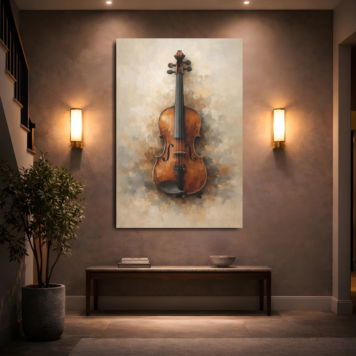 Vintage Violin Vintage Violin shown as front canvas room wall art