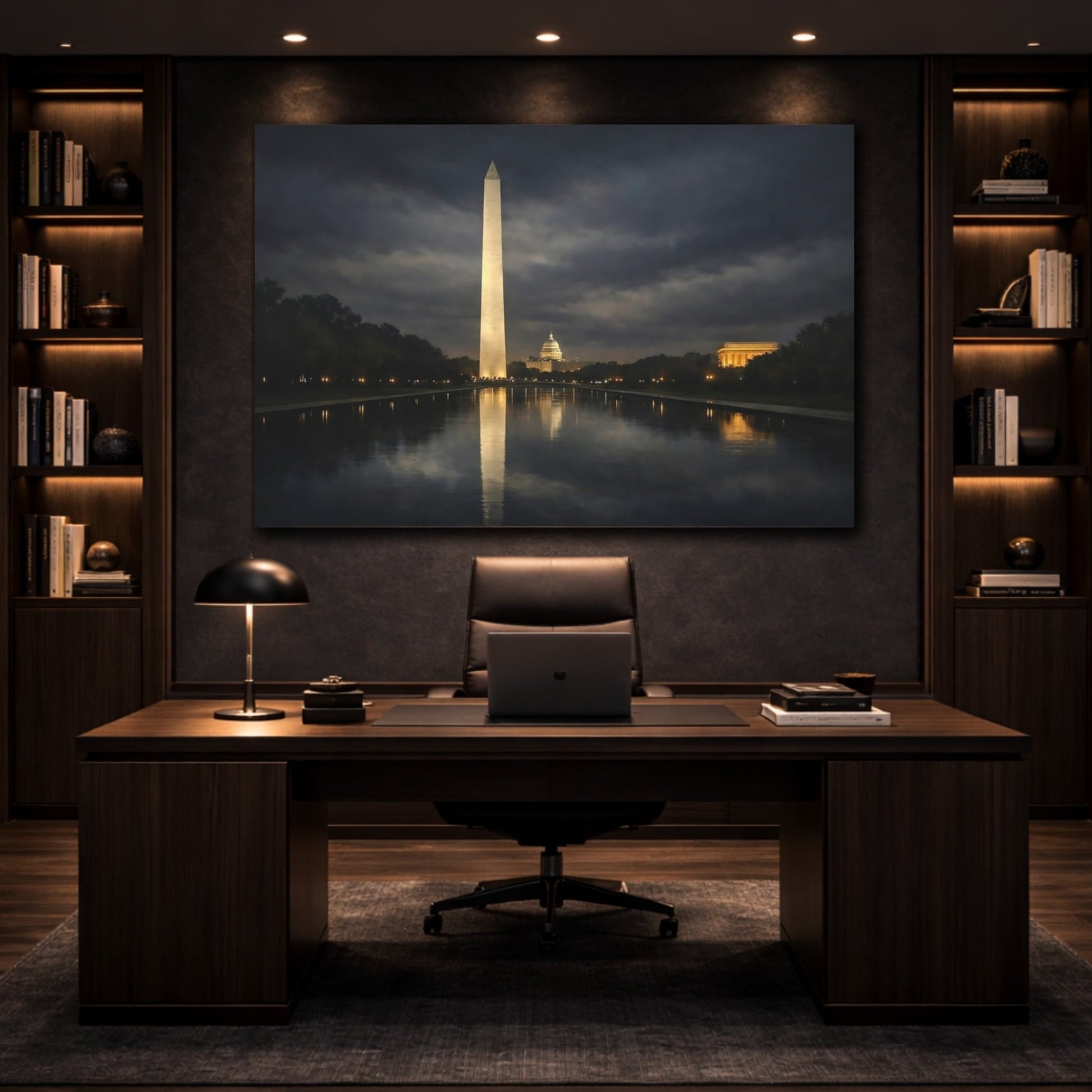 Vintage Washington Monument Night - Canvas Wall Art Print - YesArtYes