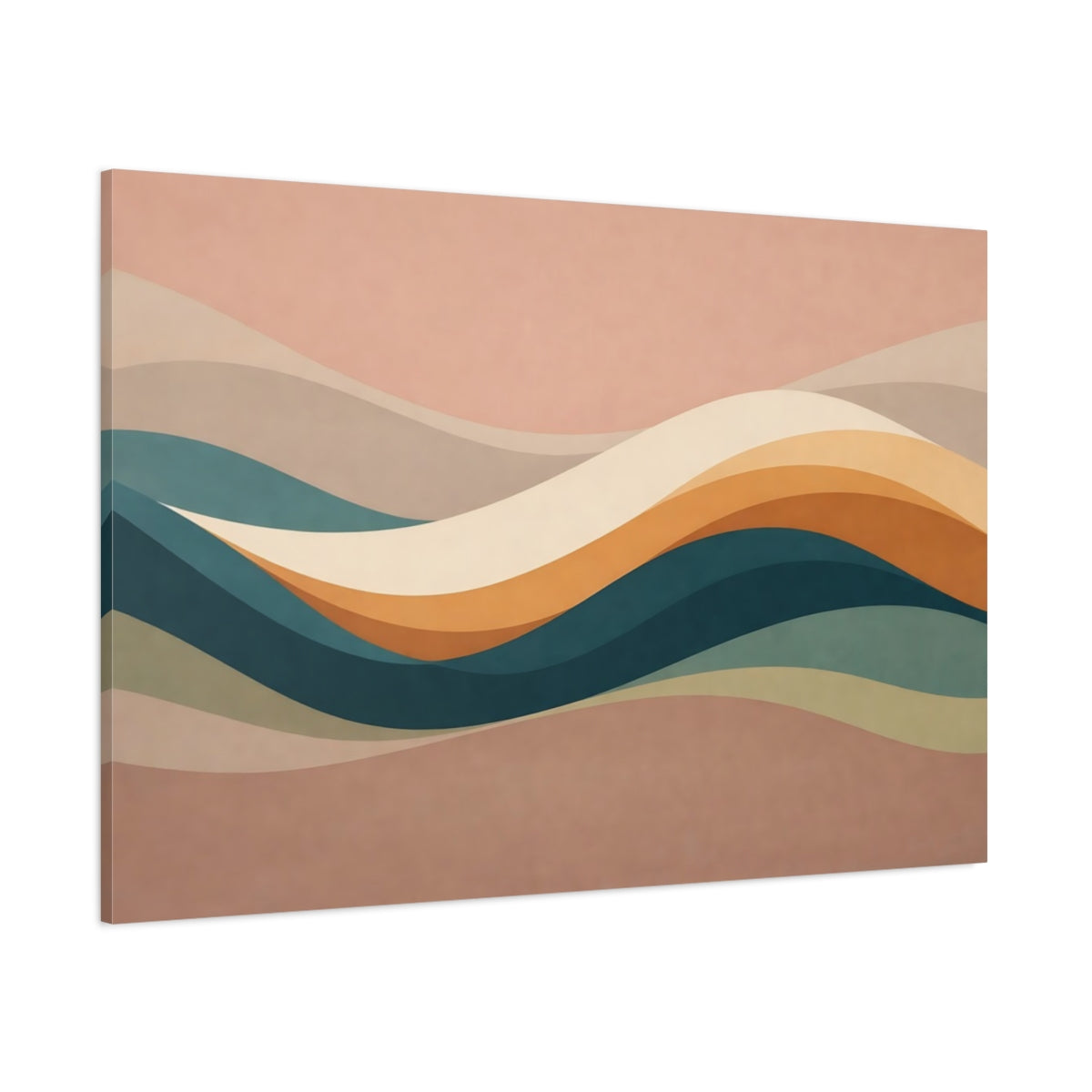 Vintage Wave Abstract shown as stretched canvas wall art