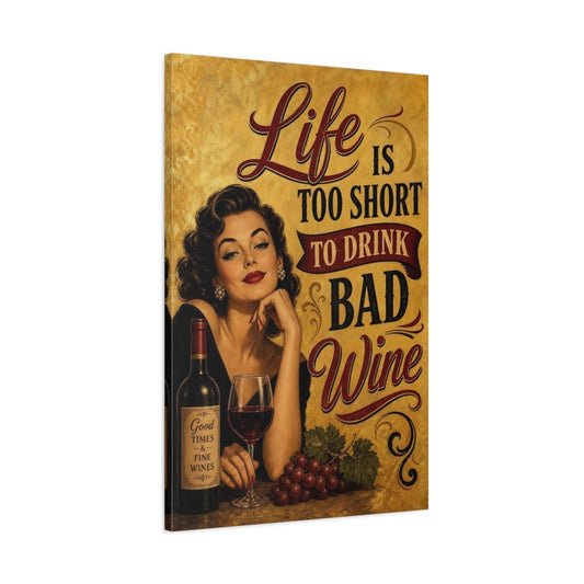 Vintage Woman Wine Gold Canvas Print – Kitchen, Wall - YesArtYes