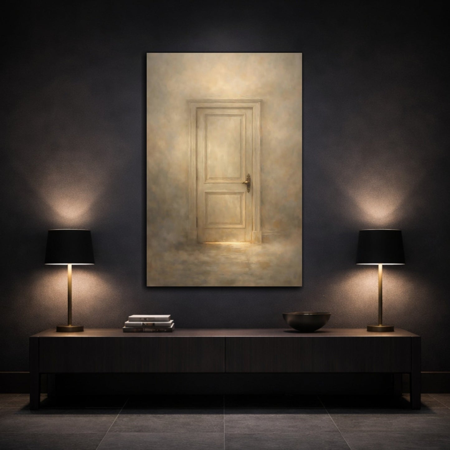 Vintage Wooden Door Beige - Canvas Wall Art Print - YesArtYes
