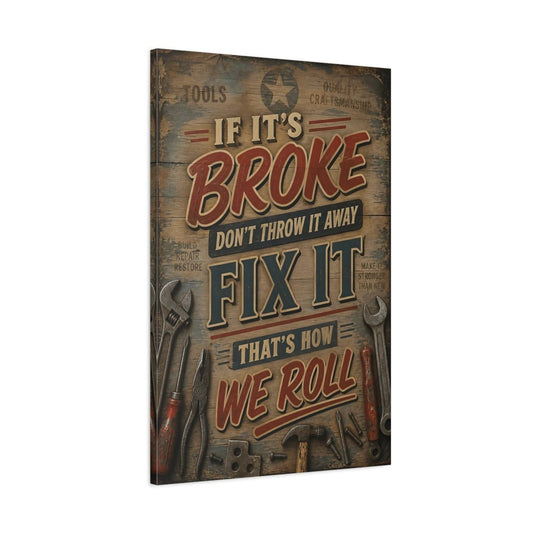 Vintage Workshop Tools Canvas Print – Garage, Gallery Wall, Brown - YesArtYes