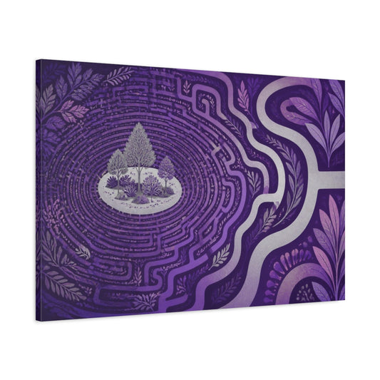 Main Mockup. Violet Labyrinth Isle shown as canvas print