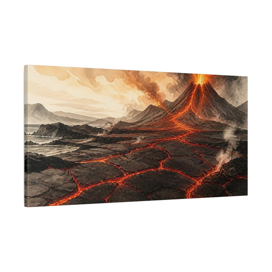 Main Mockup. Volcano Nature Scene shown as canvas print