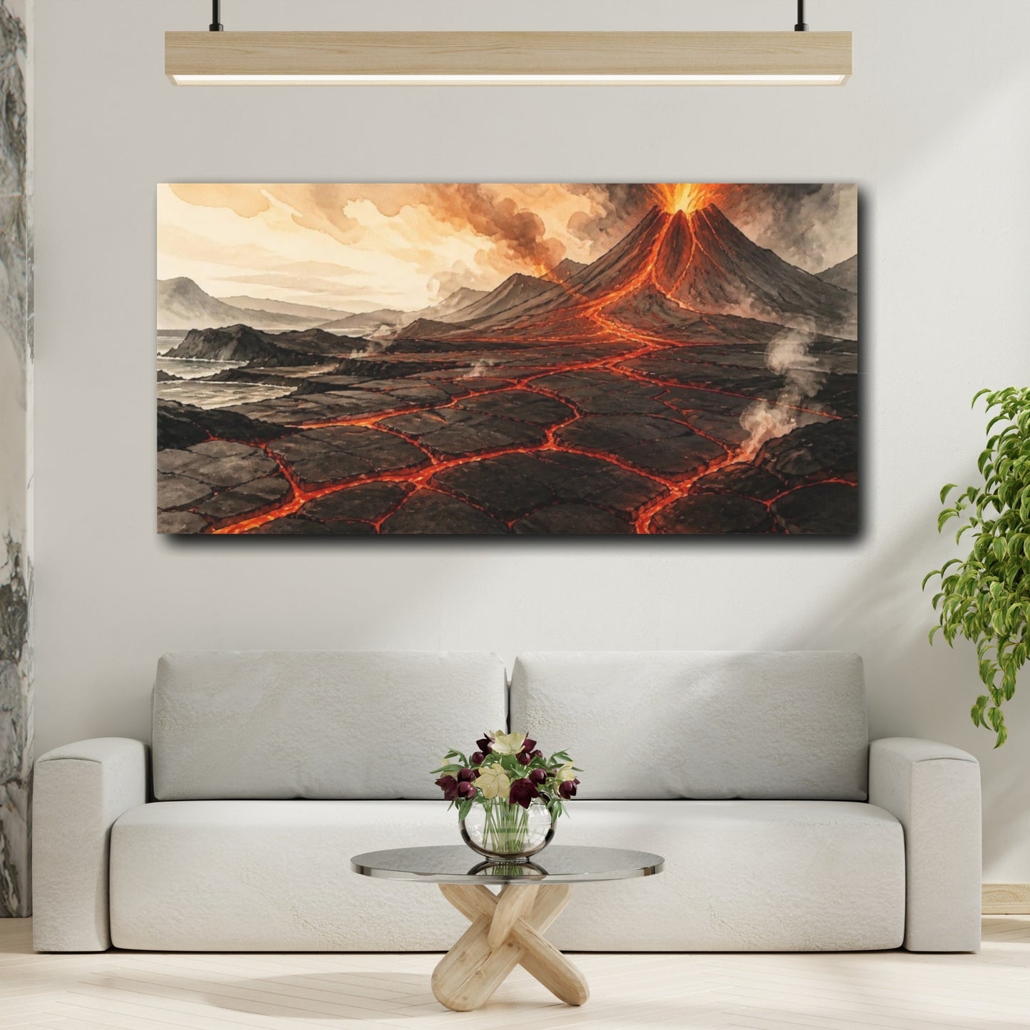 Mockup 2. Volcano Nature Scene shown as canvas print