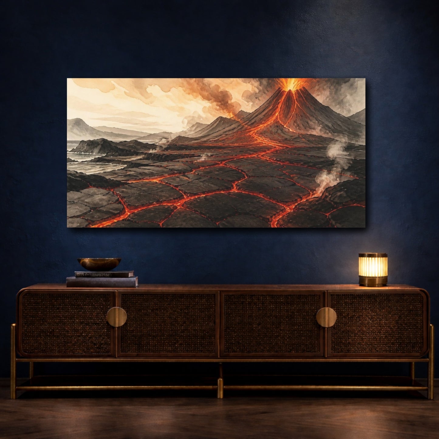 Mockup 4. Volcano Nature Scene shown as canvas print