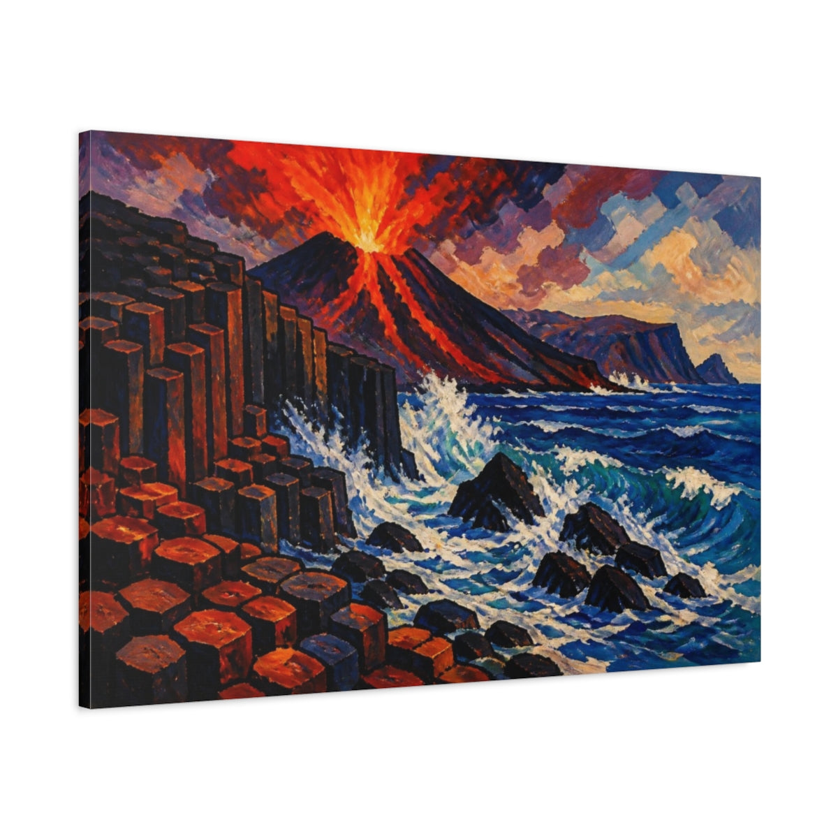 Main Mockup. Volcano Nature Shoreline shown as canvas print
