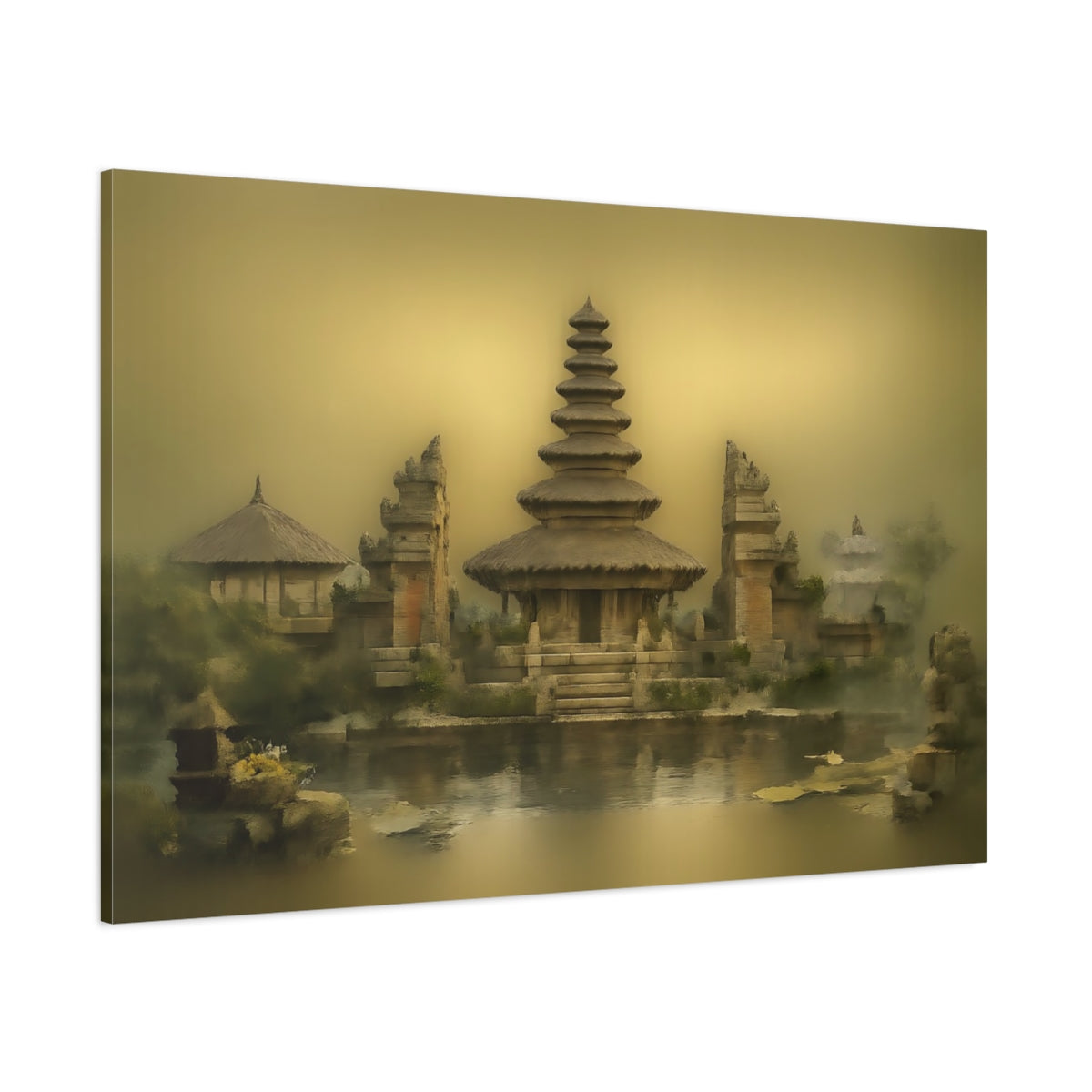 Wabi Sabi Bali Temple shown as stretched canvas wall art