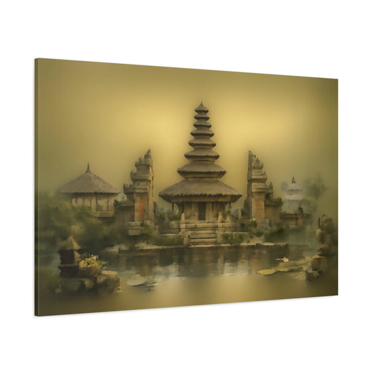Wabi Sabi Bali Temple shown as stretched canvas wall art