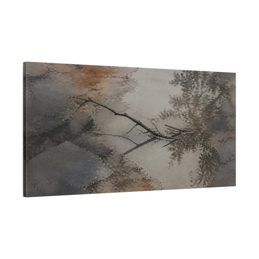 Wabi Sabi Branch Reflection Canvas Print – Living Room, Above Fireplace - YesArtYes