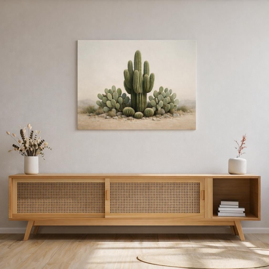 Wabi Sabi Cactus Cacti Nature - Canvas Wall Art Print - YesArtYes