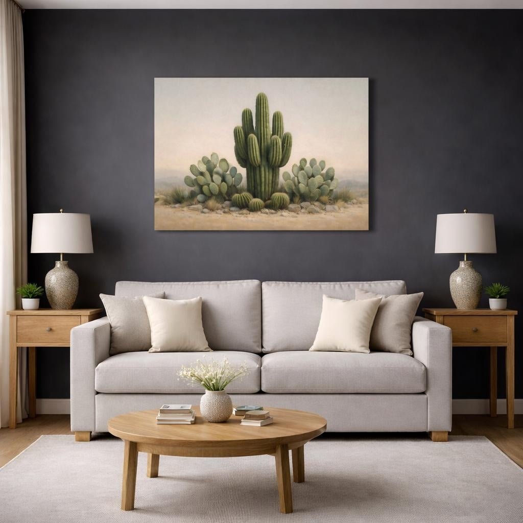 Wabi Sabi Cactus Cacti Nature - Canvas Wall Art Print - YesArtYes