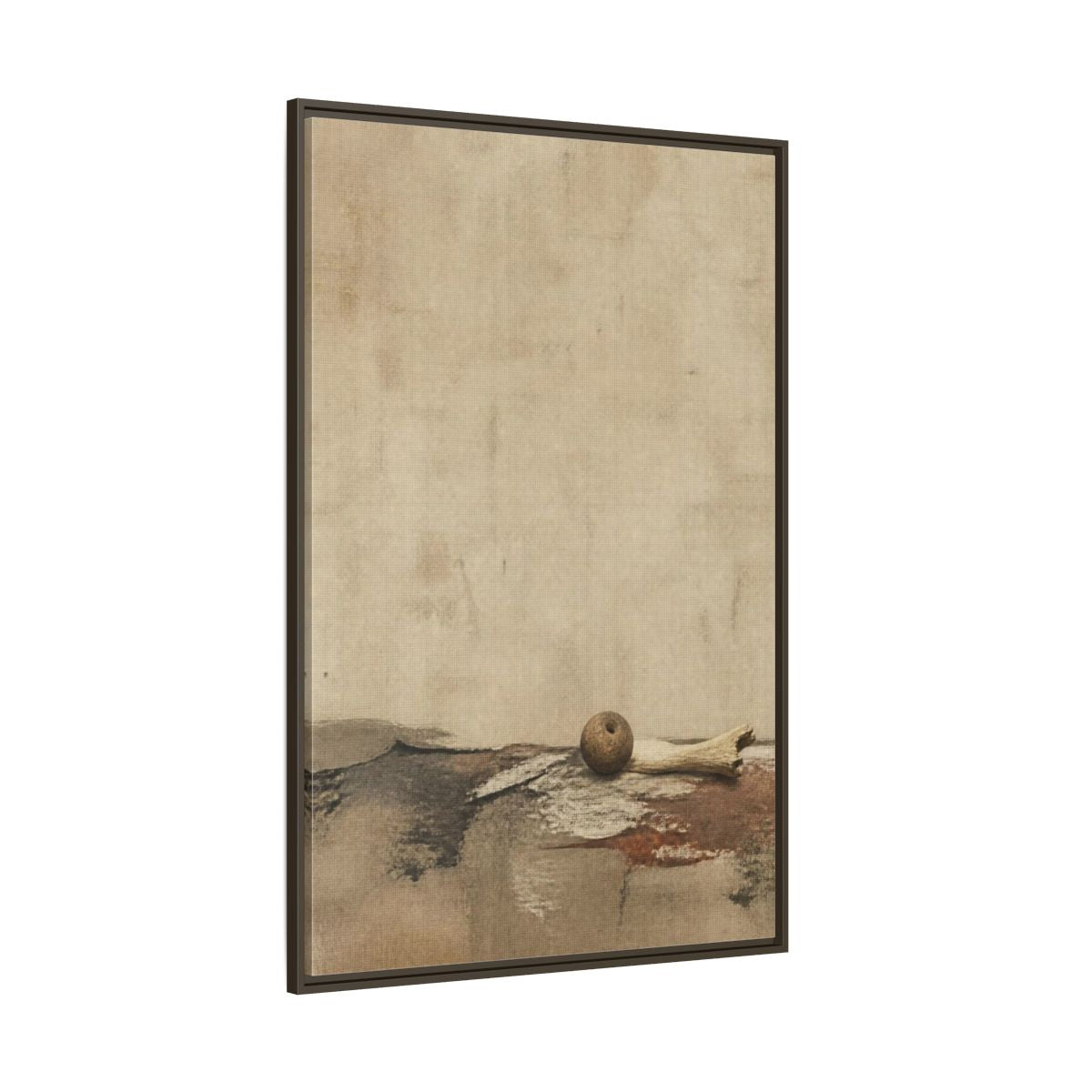Side Mockup 8. Wabi Sabi Clay Bead shown as framed canvas print