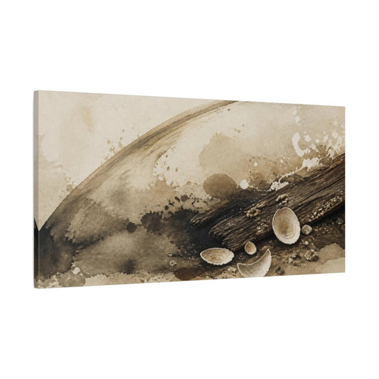 Wabi Sabi Driftwood Shells Canvas Print – Living Room, Above Couch - YesArtYes