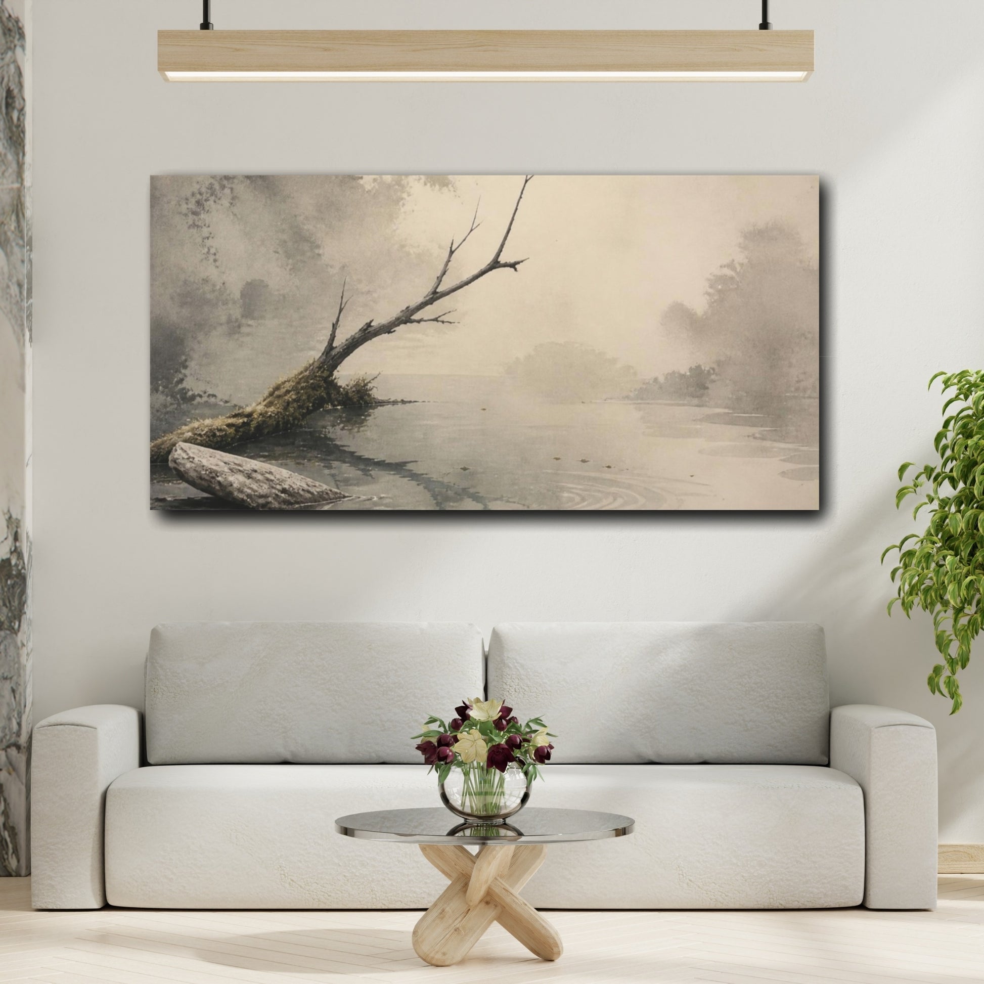 Mockup 2. Wabi-Sabi Fallen Branch shown as canvas print